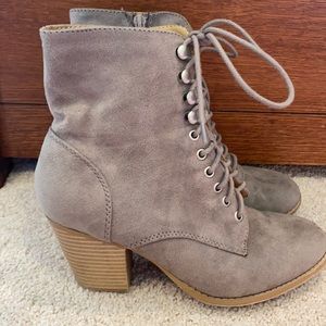 Grey suede ankle boot